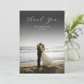 Minimalist Simple Script with Wedding Photo Bedankkaart (Staand voorkant)