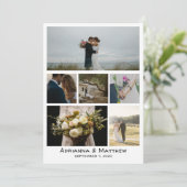 Minimalist Simple Six Photo Wedding Dank u Bedankkaart (Staand voorkant)