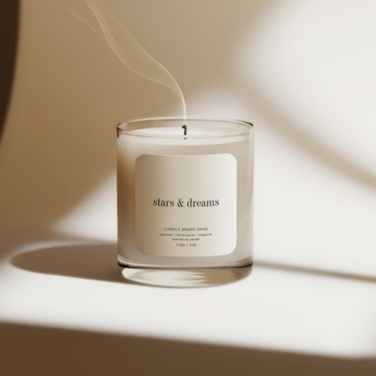 Minimalist Simple Soy Candle Black White Label