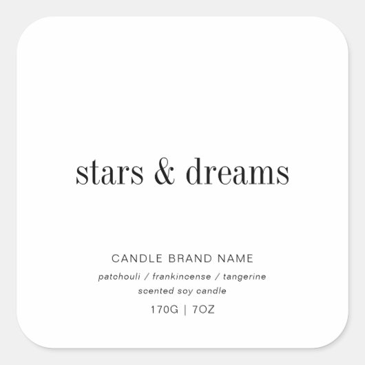 Minimalist Simple Soy Candle Black White Label (Voorkant)