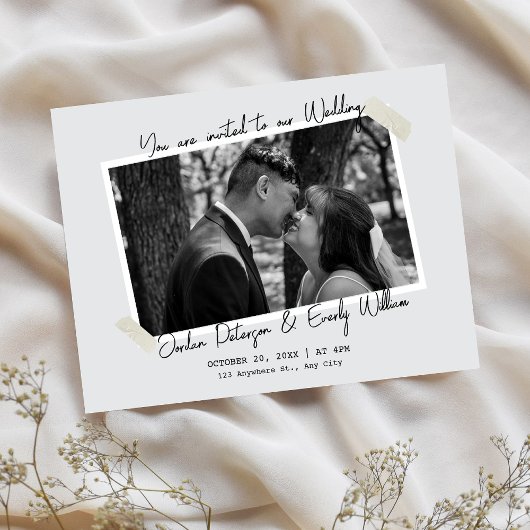 Minimalist simple wedding  kaart