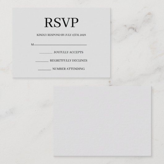 Minimalist Simple Wedding RSVP Enclosure Card Informatiekaartje (Voorkant / Achterkant)