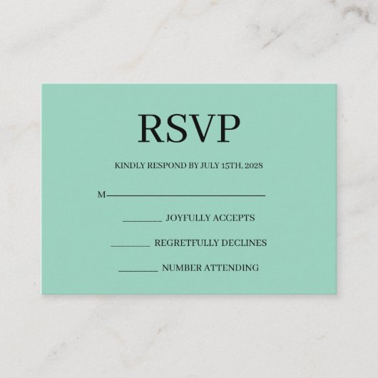 Minimalist Simple Wedding RSVP Enclosure Card Informatiekaartje (Voorkant)