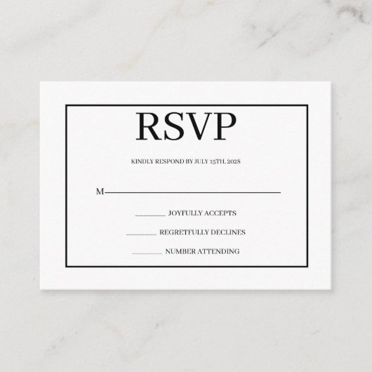 Minimalist Simple Wedding RSVP Enclosure Card Informatiekaartje (Voorkant)