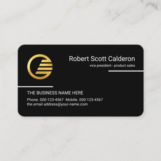 Minimalist Simple White Lines CEO Visitekaartje (Voorkant)