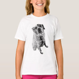 Minimalist Sitting Dog Art Tee T-shirt