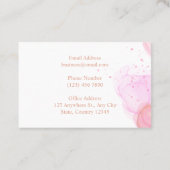 MINIMALIST SJABLOON WATERVERF PINK VISITEKAARTJE (Achterkant)