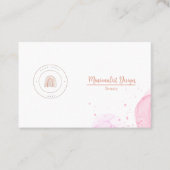 MINIMALIST SJABLOON WATERVERF PINK VISITEKAARTJE (Voorkant)