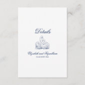 Minimalist Sketch Bruids Boeket Trouwdetails Informatiekaartje (Voorkant)