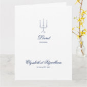 Minimalist Sketch Wedding Candles Boekje/Programma Kaart (Gele Bloem)