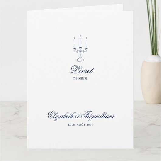Minimalist Sketch Wedding Candles Boekje/Programma Kaart (Voorkant)