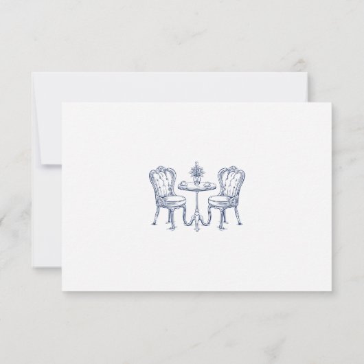 Minimalist Sketch Wedding Dinner Night Place Card (Achterkant)