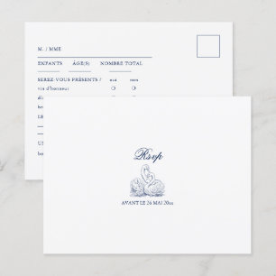 Minimalist Sketched Love Swans Wedding RSVP Briefkaart