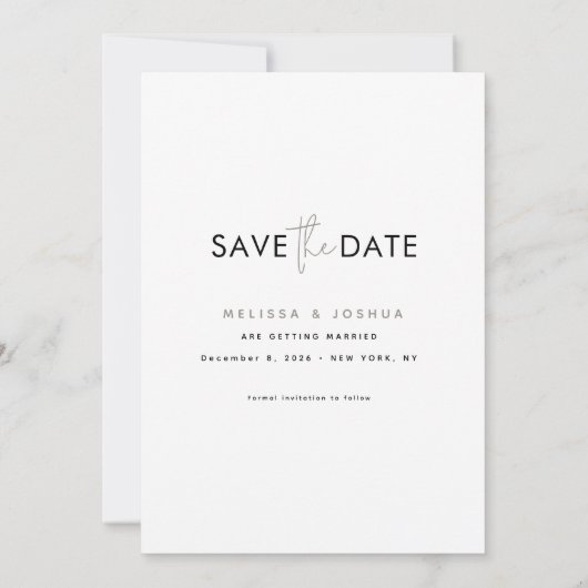 Minimalist Sla de Date Kaart op met één foto (Achterkant)