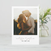 Minimalist Sla de Date Kaart op met één foto (Staand voorkant)