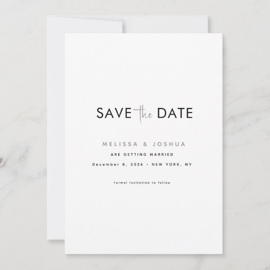 Minimalist Sla de Date Kaart op met één foto (Achterkant)