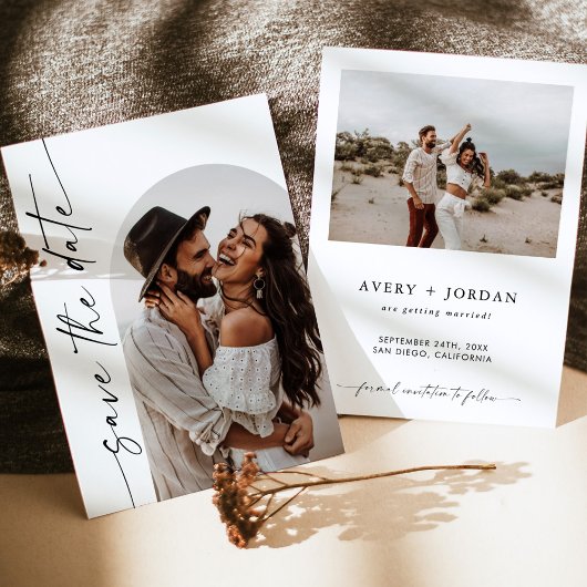 Minimalist Sla de datum op, Boho Foto Sla de datum Kaart