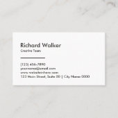 Minimalist Sleek Professional Modern Black White  Visitekaartje (Voorkant)