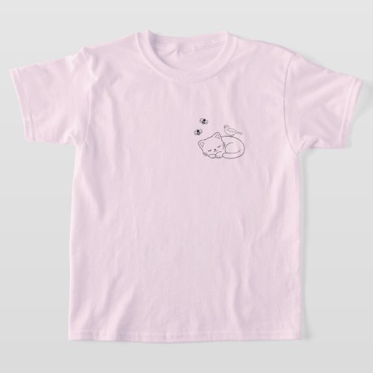 Minimalist Sleeping Cat Kid's T-shirt (Laagn)