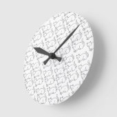 Minimalist Sleepy Cat Pattern Round Wall Clock  Ronde Klok (Hoek)