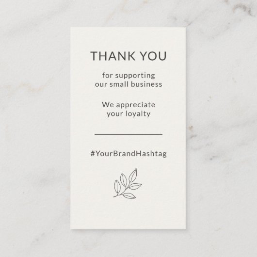 Minimalist Small Business Branding Loyalty Card Visitekaartje (Achterkant)