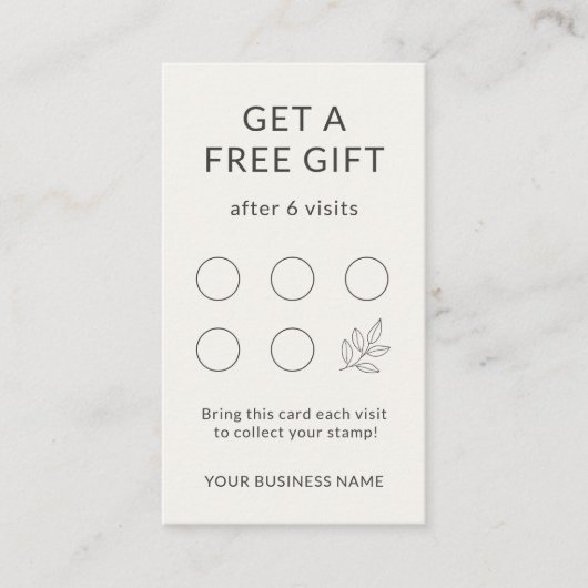 Minimalist Small Business Branding Loyalty Card Visitekaartje (Voorkant)