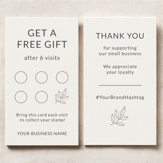Minimalist Small Business Branding Loyalty Card Visitekaartje