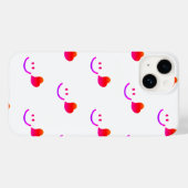 Minimalist Smiley Face iPhone Case - Cute Happy Vi (Achterkant (horizontaal))