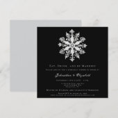 Minimalist Snowflake Rehearsal Dinner | Black Kaart (Voorkant / Achterkant)