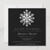 Minimalist Snowflake Rehearsal Dinner | Black Kaart (Voorkant)