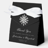 Minimalist Snowflake Wedding | Black Bedankdoosjes (Voorkant)