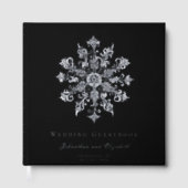 Minimalist Snowflake Wedding | Black Gastenboek (Voorkant)