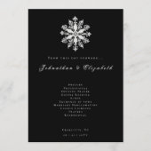 Minimalist Snowflake Wedding | Black Programmakaart (Voorkant)