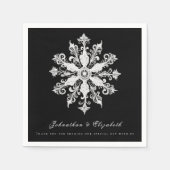 Minimalist Snowflake Wedding | Black Servet (Voorkant)