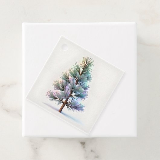 Minimalist Snowy Pine Bedankjes Labels (In situ)