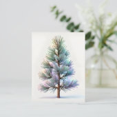 Minimalist Snowy Pine Briefkaart (Staand voorkant)
