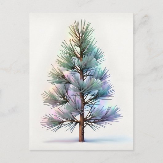 Minimalist Snowy Pine Briefkaart (Voorkant)