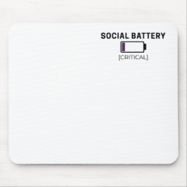 Minimalist Social Battery Low Typography  Muismat