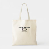 Minimalist Social Battery Low Typography Tote Bag (Achterkant)