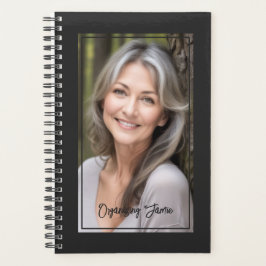 Minimalist Soft Black Personalized Script Photo Planner