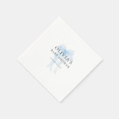 Minimalist Soft Blue Bow Baby Shower Servet (Hoek)