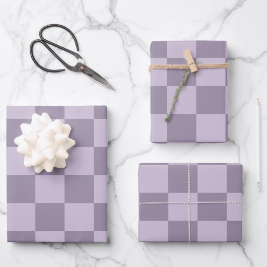 Minimalist Soft Lavender Checkerboard Pattern  Inpakpapier Vel (Voorkant)