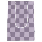 Minimalist Soft Lavender Checkerboard Pattern  Medium Cadeauzakje (Achterkant)
