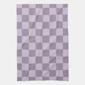 Minimalist Soft Lavender Checkerboard Pattern  Theedoek (Verticaal)