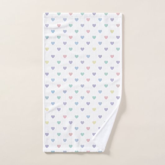 Minimalist Soft Pastel Heart Pattern   Bad Handdoek (Handdoek)