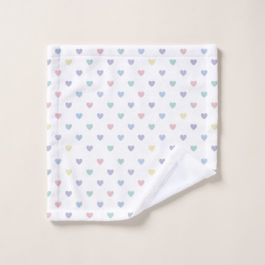 Minimalist Soft Pastel Heart Pattern   Bad Handdoek (Wasdoekje)