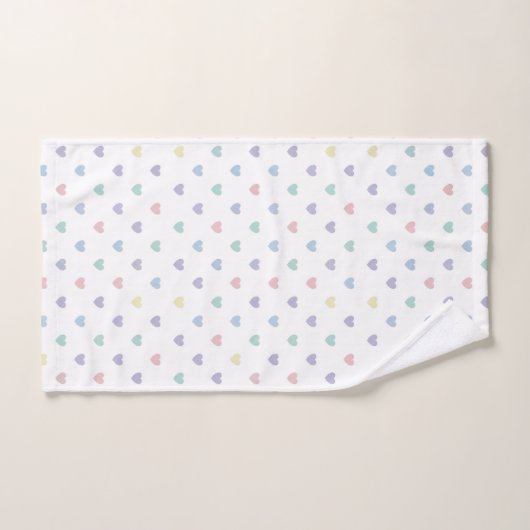 Minimalist Soft Pastel Heart Pattern   Bad Handdoek (Handdoek)