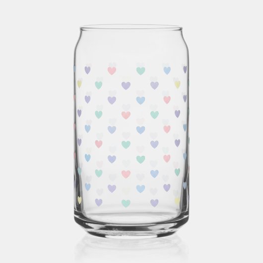 Minimalist Soft Pastel Heart Pattern   Blikvorm Glas (Voorkant)