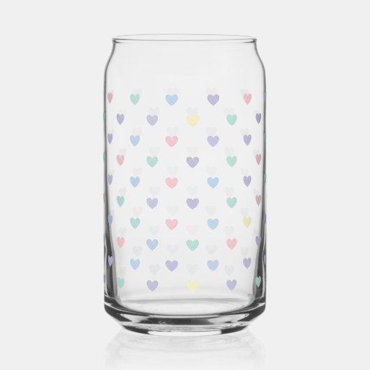 Minimalist Soft Pastel Heart Pattern   Blikvorm Glas (Achterkant)