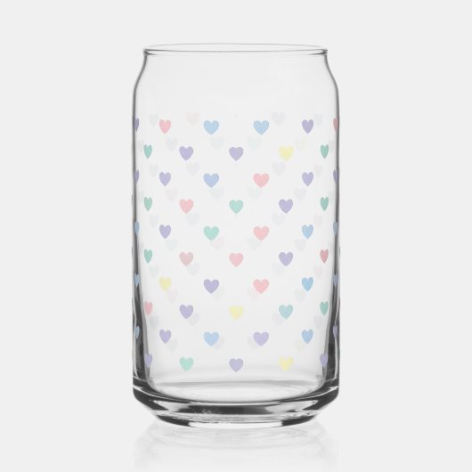 Minimalist Soft Pastel Heart Pattern   Blikvorm Glas (Rechts)
